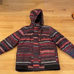 Jupa Boys Youth Ski/Snowboard Size 7 Insulated Jacket Striped Black / Red